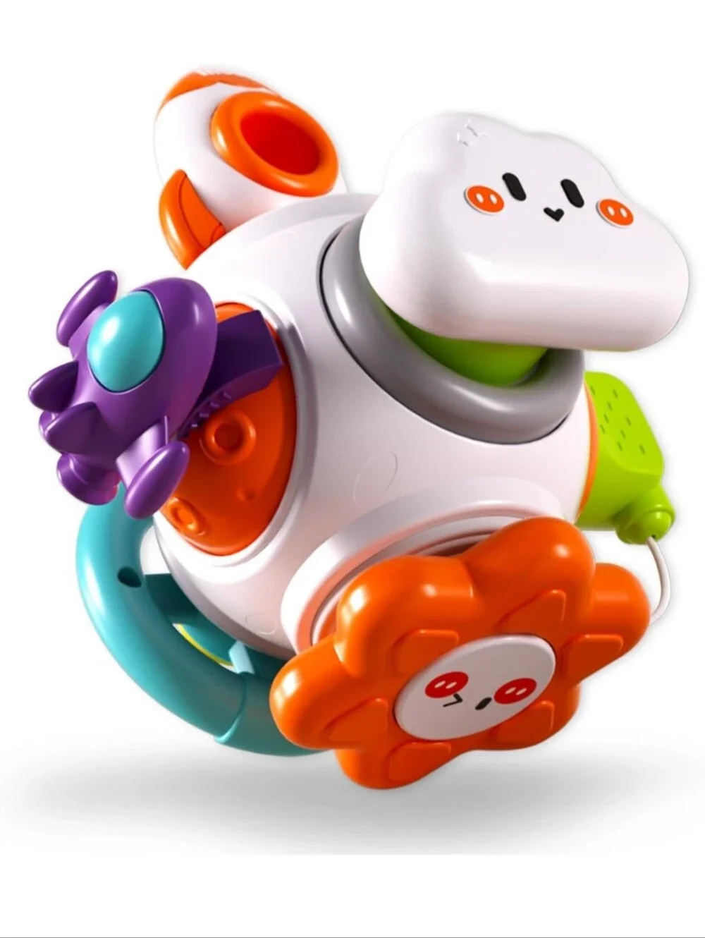 Cloud & Flower Sensory Activity Ball Toy - White, Orange, Purple, Teal, Green